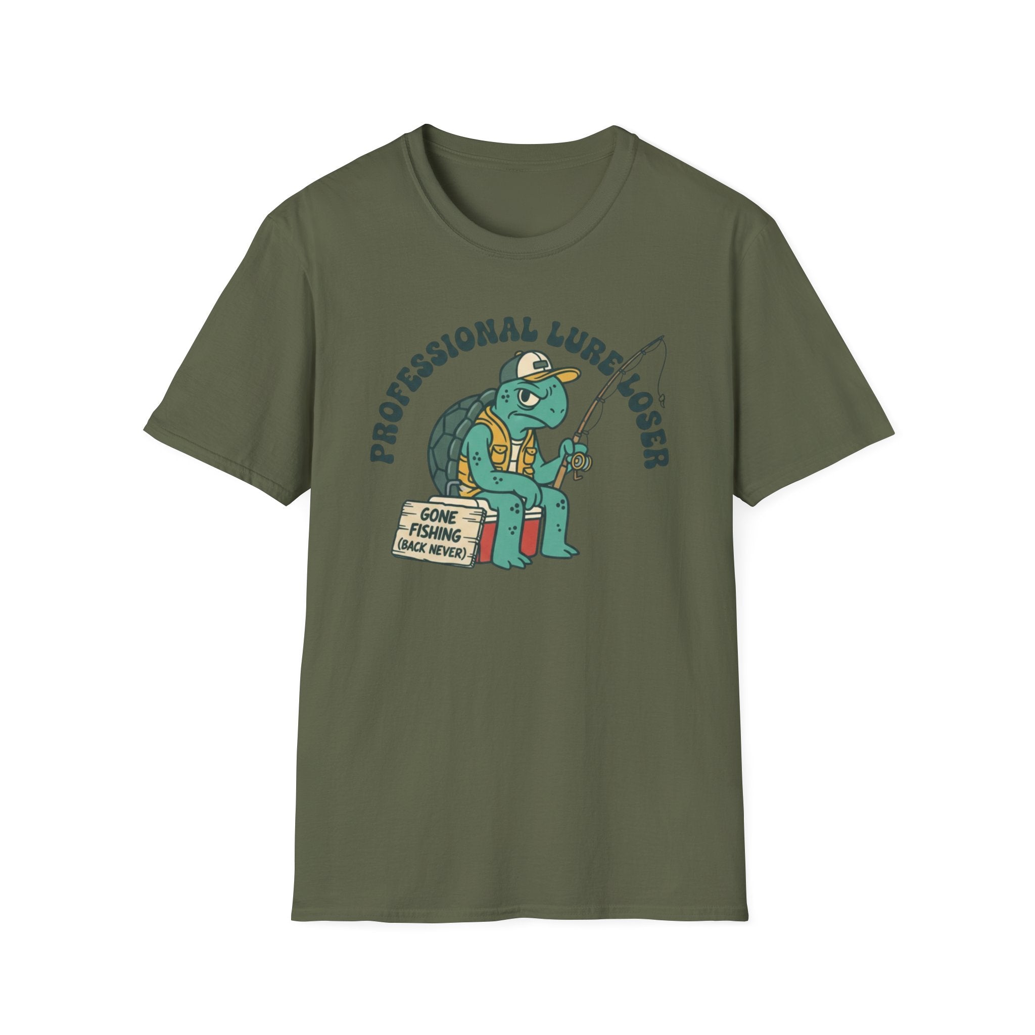 Grumpy Fishing Turtle T-Shirt
